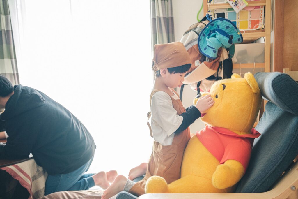 4人家族の日常を写した写真